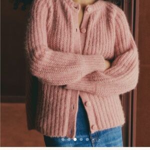 Sezane Emila Cardigan mottled pink